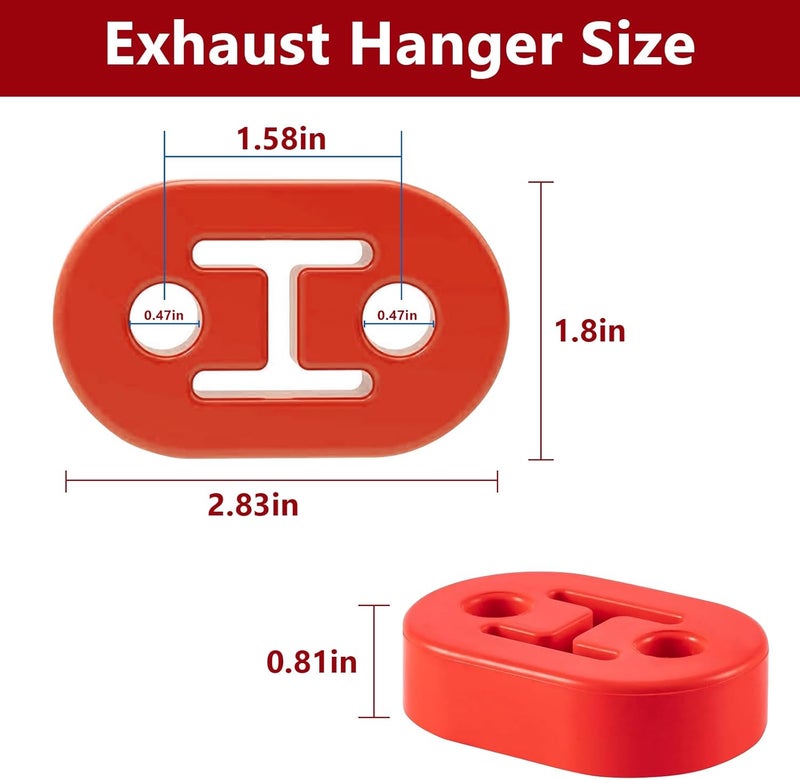 BFXM Exhaust Rubber Hanger, rubber muffler hangers. Rubber Insulator Bushing Mount, rubber exhaust mounts with 2 Holes 0.47 Inch, Universal Fit - Image 2